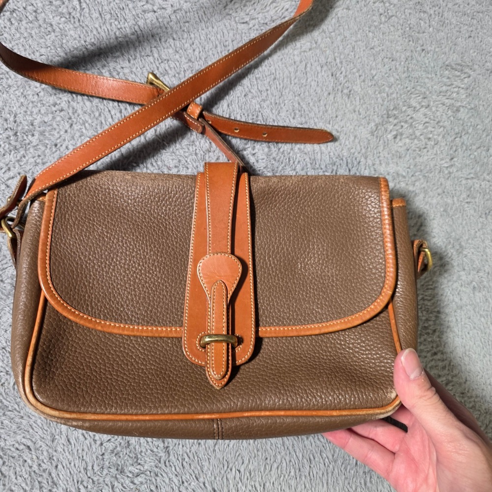 Dooney & Bourke Womens Medium Crossbody Bag Brown All Weather Leather Vintage - Picture 6 of 11